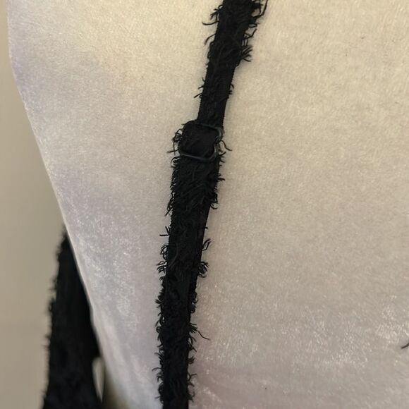 Ley Den black velvet spaghetti strap tank Size S New - Picture 6 of 9